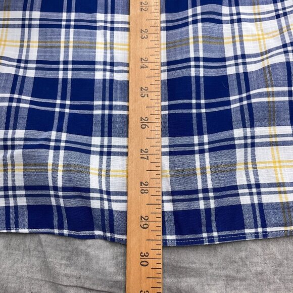 Lauren Ralph Lauren Shirt Men XLarge Blue Yellow‎ Plaid Regular Fit Soft Stretch - Picture 10 of 12